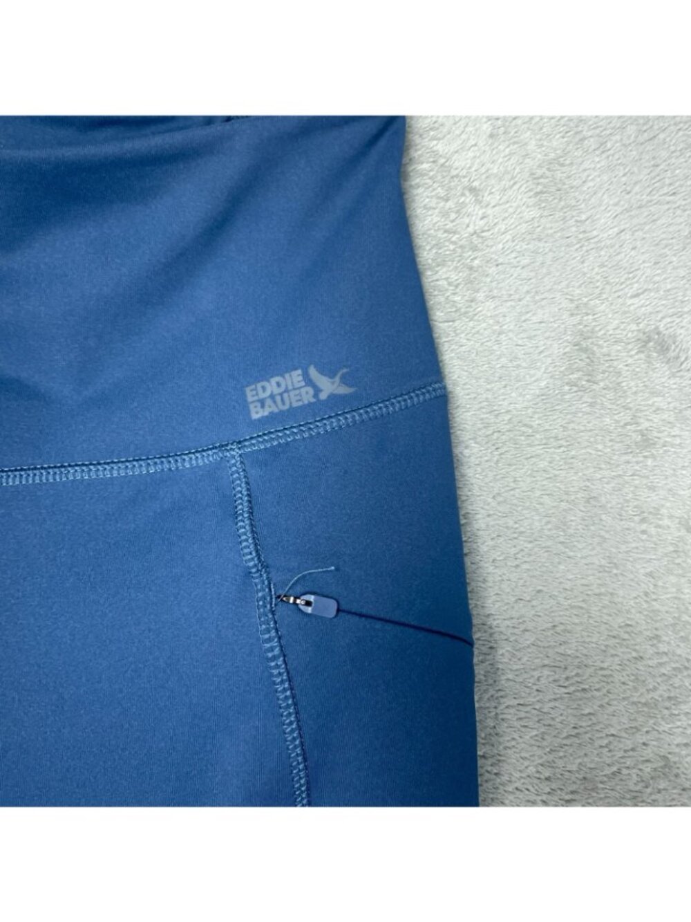 NWT Eddie Bauer Women's M Blue Trail Tight Leggings High-Waist Zip Pockets G2054 - Picture 13 of 14